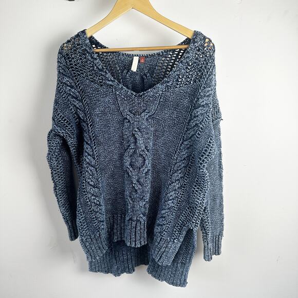 Pilcro Cable Knit Sweater Size Medium Sailor Blue - Picture 1 of 4